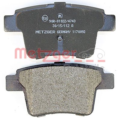 METZGER 1170092 Bremsbelagsatz, Scheibenbremse